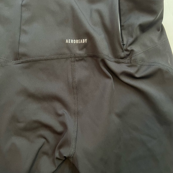 Adidas Black Aeroready Prime Green Running Leggings Womens Size XS - Picture 8 of 12